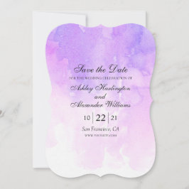 Waterverf paarse bruiloft. Romantische lavendel Save The Date
