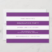 Waterverf Paarse Brush Script Graduation Party Kaart (Achterkant)