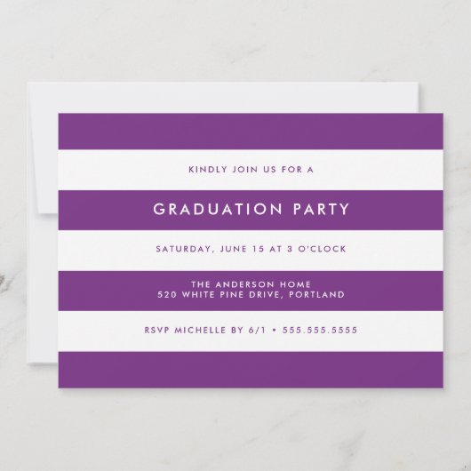 Waterverf Paarse Brush Script Graduation Party Kaart (Achterkant)