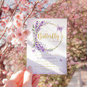 Waterverf Paarse Butterfly Baby Girl Shower Kaart