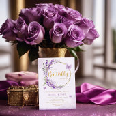Waterverf Paarse Butterfly Baby Girl Shower Kaart