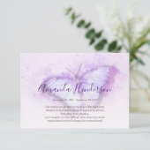 Waterverf Paarse Butterfly Memorial Dank u Bedankkaart (Staand voorkant)