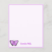 Waterverf Paarse Butterfly Persoonlijke naam (Voorkant)