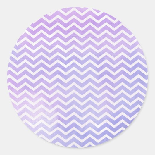 Waterverf Paarse Chevron achtergrond Ronde Sticker (Voorkant)