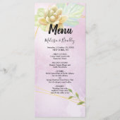 waterverf paarse chique bloemenbruiloft Menu (Voorkant)