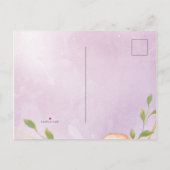 waterverf paarse chique bloemig Save the Date Aankondigingskaart (Achterkant)