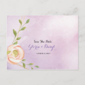 waterverf paarse chique bloemig Save the Date Aankondigingskaart (Voorkant)