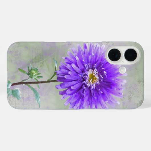 Waterverf Paarse Dahlia Case-Mate iPhone Case (Achterkant (horizontaal))
