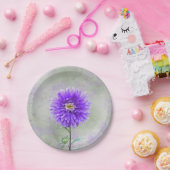 waterverf Paarse dahlia Papieren Bordje (Feest)