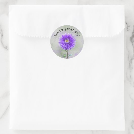 waterverf Paarse dahlia Ronde Sticker (Tas)