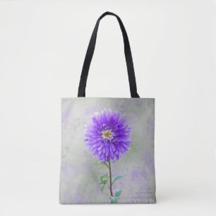 waterverf paarse dahlia tote bag