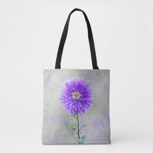 waterverf paarse dahlia tote bag (Voorkant)