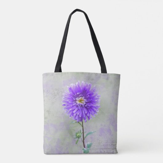 waterverf paarse dahlia tote bag (Achterkant)