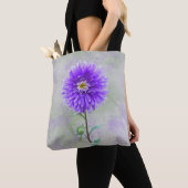 waterverf paarse dahlia tote bag (Dichtbij)