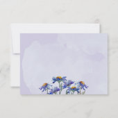 Waterverf Paarse Daisy Modern Wedding / Event RSVP Kaartje (Achterkant)