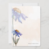 Waterverf Paarse Daisy Peach Rustic Wedding Kaart (Achterkant)