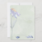 Waterverf Paarse Daisy Rustic Sage Green Wedding Save The Date (Achterkant)