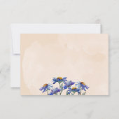 Waterverf Paarse Daisy Rustic Wedding / Event RSVP Kaartje (Achterkant)