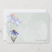 Waterverf Paarse Daisy rustieke bruiloft salie gro Kaart (Achterkant)