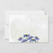 Waterverf Paarse Daisy Sage Green Rustic Wedding RSVP Kaartje (Achterkant)