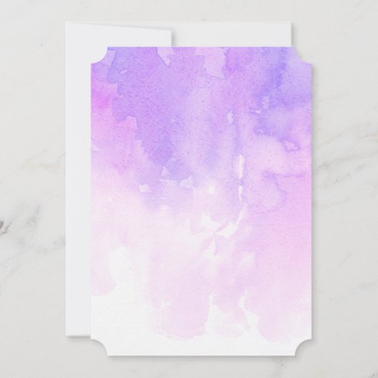 Waterverf paarse doop. Lavendel eenvoudig modern Kaart (Achterkant)