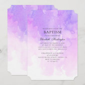 Waterverf paarse doop. Lavendel eenvoudig modern Kaart (Voorkant / Achterkant)