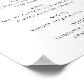 Waterverf paarse drinken met florale bruiloft menu poster (Hoek)