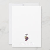 Waterverf Paarse Druiven Wijngaard Huwelijk Kaart (Achterkant)