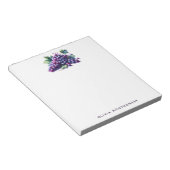 Waterverf Paarse Druivenbundel Douanenaam Notitieblok (Schuin)