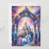 Waterverf Paarse Eenhoorn Girly 6e verjaardag Kaart (Achterkant)