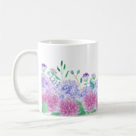Waterverf Paarse En Blauwe Hortensia's Koffiemok