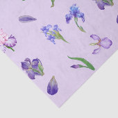 Waterverf Paarse en blauwe Iris ventilator Tissuepapier (Detail)