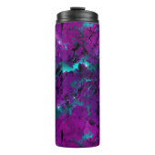 Waterverf Paarse en Blauwgroen marmer Galaxy Thermosbeker (Voorkant)