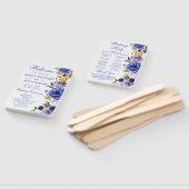 Waterverf Paarse en Cream Flowers Bruiloft Handwaaier (Niet-gemonteerd)