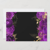 Waterverf Paarse en gouden bloemen Bedankkaart (Achterkant)