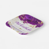 Waterverf Paarse en gouden bloemen Papieren Bordje (Gebogen)