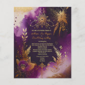  Waterverf Paarse en gouden huwelijksprogramma (Voorkant)