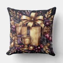 Waterverf Paarse en gouden vakantie motief