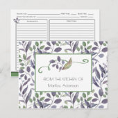 Waterverf Paarse en groene lederrecepten | Briefkaart (Voorkant / Achterkant)