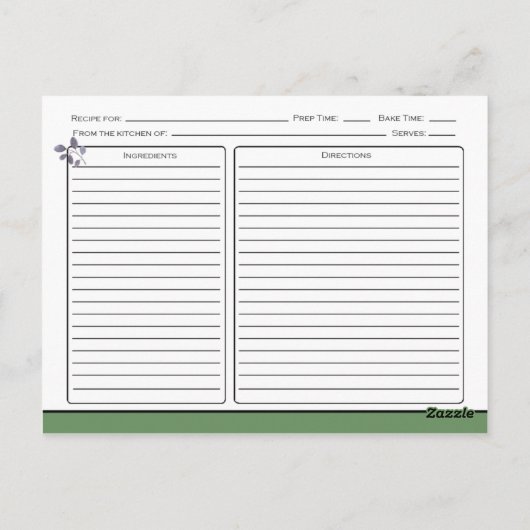 Waterverf Paarse en groene lederrecepten | Briefkaart (Achterkant)