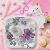 Waterverf Paarse en lavender Flowers Papieren Bordje (Feest)