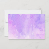 Waterverf paarse en lila kalligrafie bruiloft bedankkaart (Achterkant)