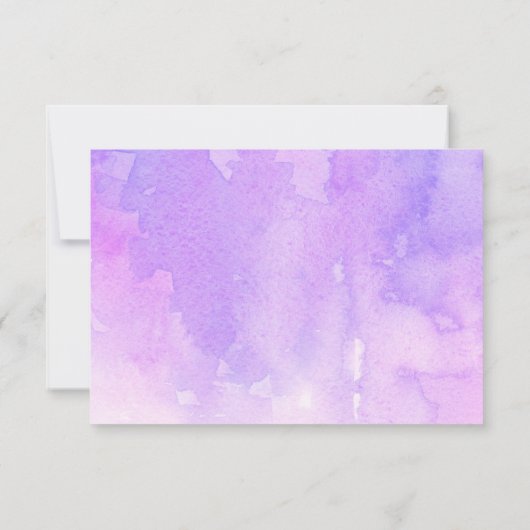 Waterverf paarse en lila kalligrafie bruiloft bedankkaart (Achterkant)