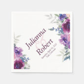 Waterverf paarse en maave florale luiers servet (Voorkant)