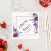 Waterverf paarse en maave florale luiers servet (Insitu)