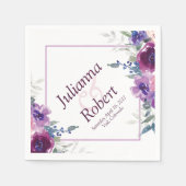 Waterverf paarse en maave florale luiers servet (Voorkant)