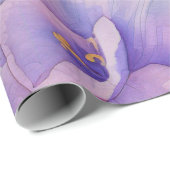 waterverf Paarse en Oranje ontvlechting van de flo Cadeaupapier (Rol Hoek)