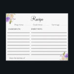 Waterverf paarse en perzikgriepreceptenkaart briefkaart<br><div class="desc">Een prachtig waterverf floreel ontwerp met perzik en paarse bloemen. De eigenschappen van dit ontwerp kunnen worden gepersonaliseerd.</div>