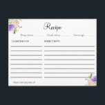 Waterverf paarse en perzikgriepreceptenkaart briefkaart<br><div class="desc">Een prachtig waterverf floreel ontwerp met perzik en paarse bloemen. De eigenschappen van dit ontwerp kunnen worden gepersonaliseerd.</div>