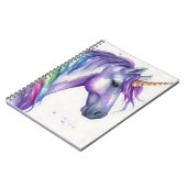 Waterverf Paarse en regenboogfantasy Unicorn Notitieboek (Linkerzijde)